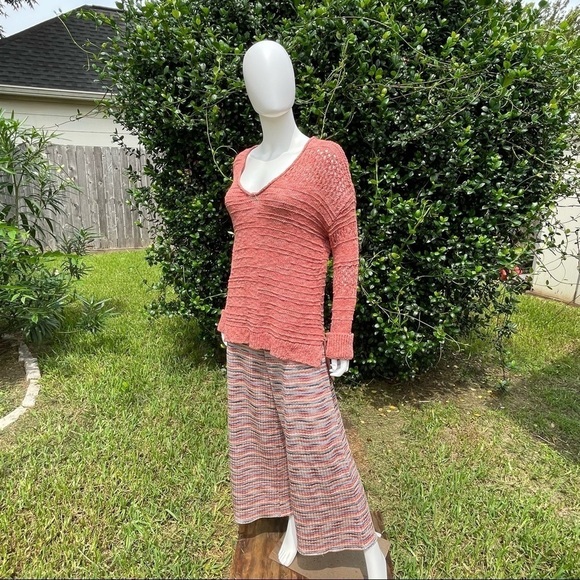 LUCKY Brand Crochet Rust Scoop Neck LongSleeve Layering Swe… - Picture 9 of 14